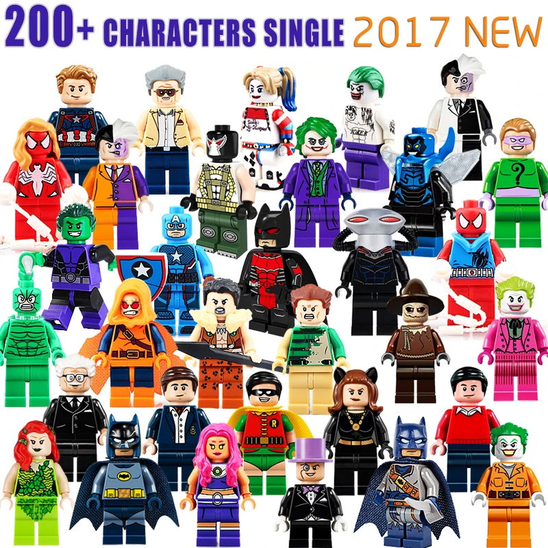 

Single Sale DC Marvel Super Heroes Joker Batman Captain America Spiderman Harley Quinn Building Block Figures Toys Children Gift