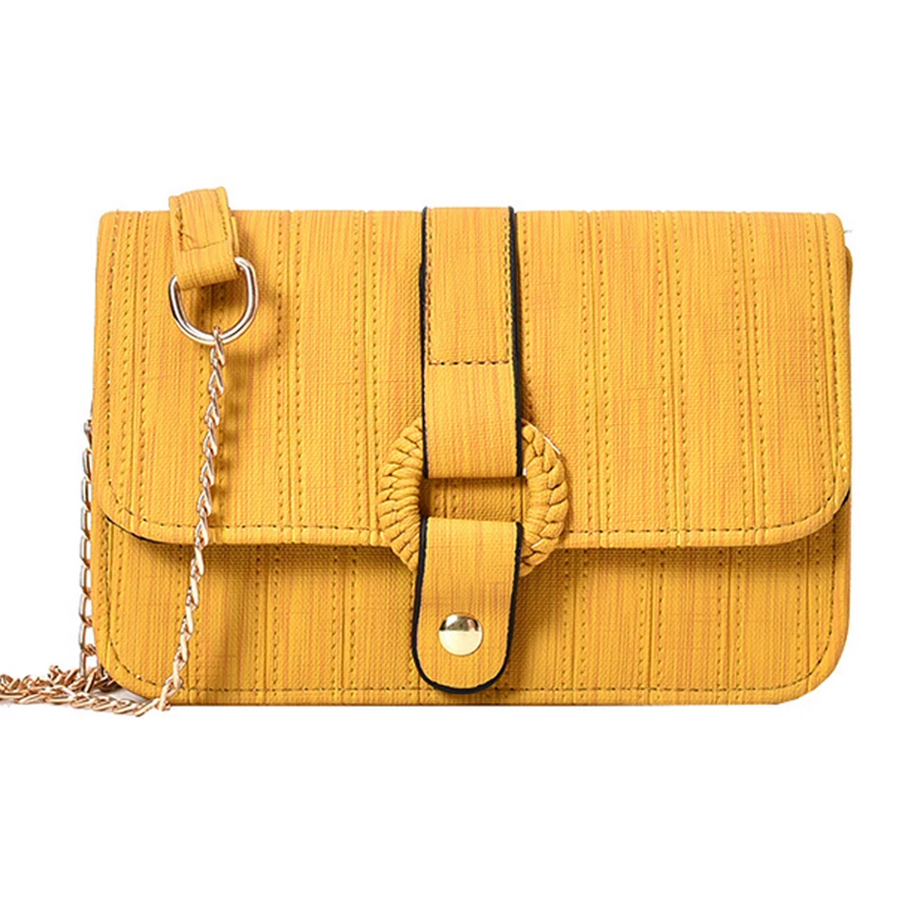 Hot sale PU Leather yellow Women Crossbody Bags High quality thread Ladies crossbody bags stripe