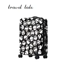 Путешествия сказка Скелет дизайн, мода ABS 20/24/28 дюймов Сумки на колёсиках Spinner бренд дорожного чемодана
