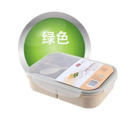 Скандинавская японская разделенная герметичная коробка для завтрака может микроволновая сетка для работы Удобная коробка для студентов рисовый корпус коробка для еды набор - Цвет: Зеленый