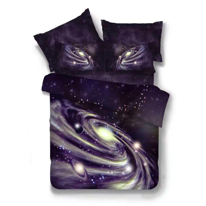 3d Galaxy набор пододеяльников для пуховых одеял, односпальные двойные/queen 2 шт./3 шт./4 шт., комплекты постельного белья, тематическое постельное белье с космическим пространством - Цвет: 15