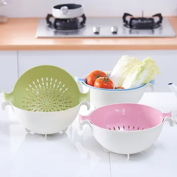 

New Nordic Double-Layer Reversible Drainage Basket for Washing Vegetables and Household Fruit Basket