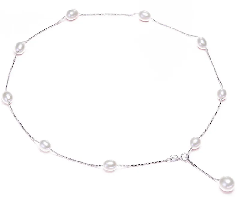 Natural 925 sterling silver white cultured Freshwater pearl necklaces &amp pendants | Украшения и аксессуары