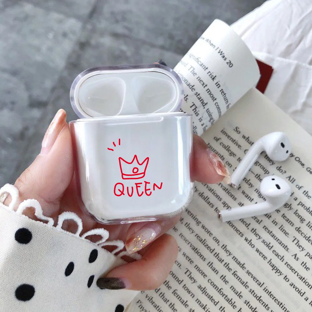 Чехол для Apple airpods чехол симпатичный King Queen пары беспроводных Bluetooth наушников Airpods