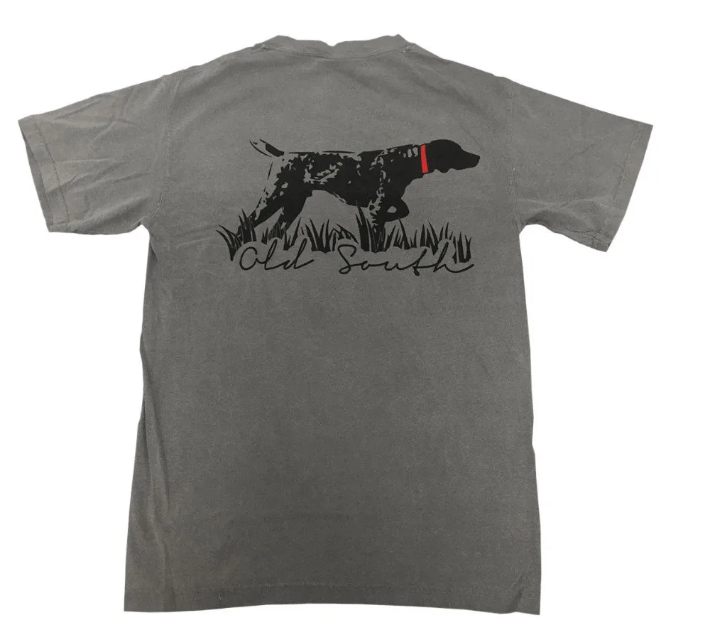 

O-Neck Tops Male New Fashion For Men Short Sleeve Old South Unisex Pointer Pocket Short Sleeve T-Shirthipster Tshirt