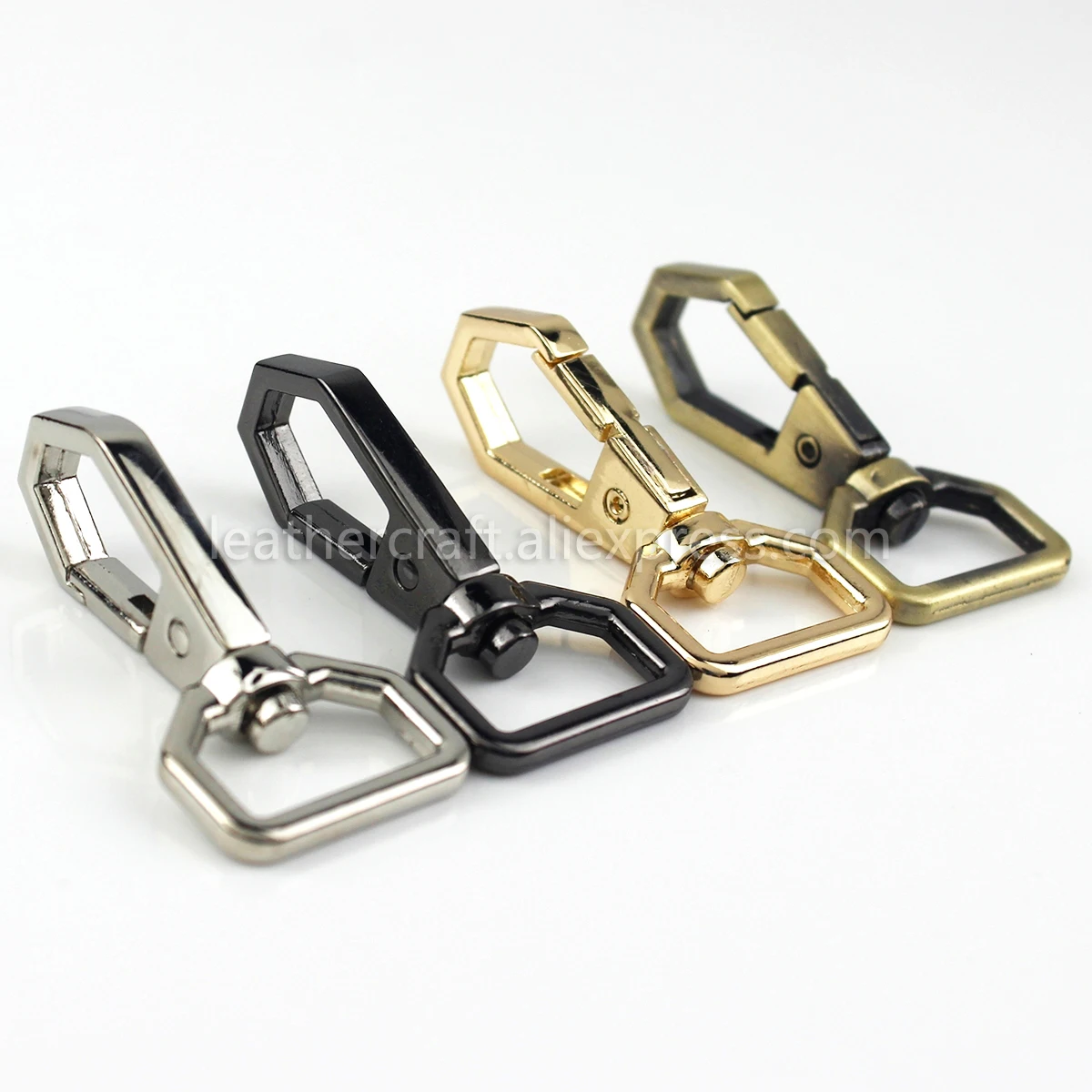1x 19mm Metal Polygonal Swivel Trigger Snap Hook Spring Gate Clasps