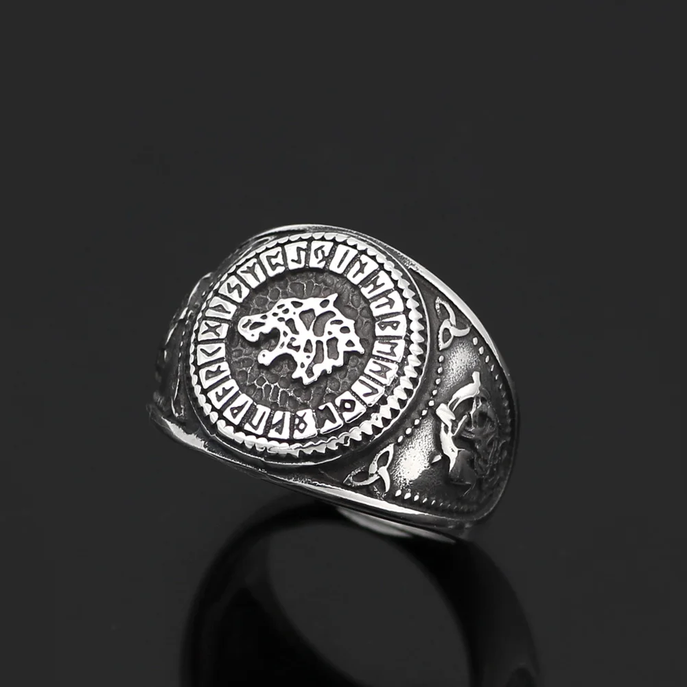 Мужское кольцо 316L из нержавеющей стали норвежский викинг odin's wolf rune vantage с