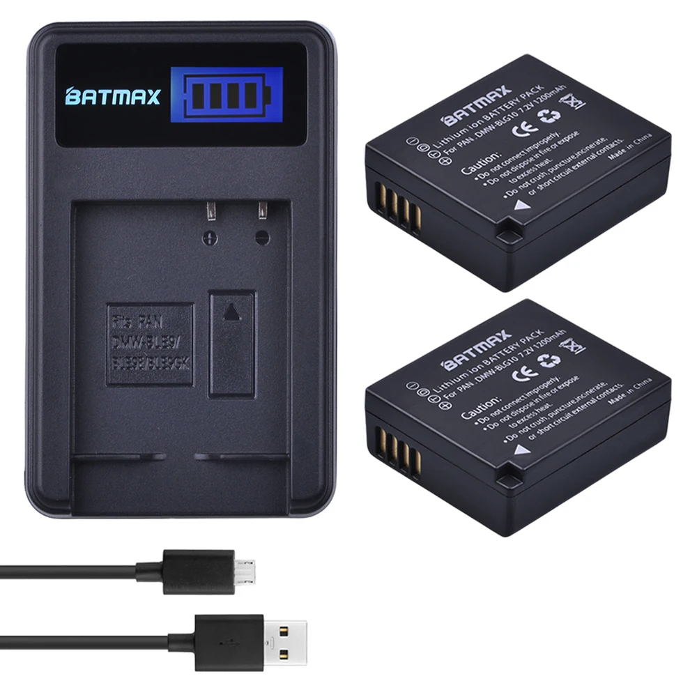 2X DMW BLG10 BLG10 BP DC15 BPDC15 Batteries LCD Charger for Panasonic Lumix GF6 GX7 GX80
