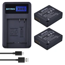 2X DMW-BLG10 BLG10 BP-DC15 BPDC15 Batteries+LCD Charger for Panasonic Lumix GF6,GX7,GX80,GX85,GX7 Mark II,LX100,D-Lux(Type 109)