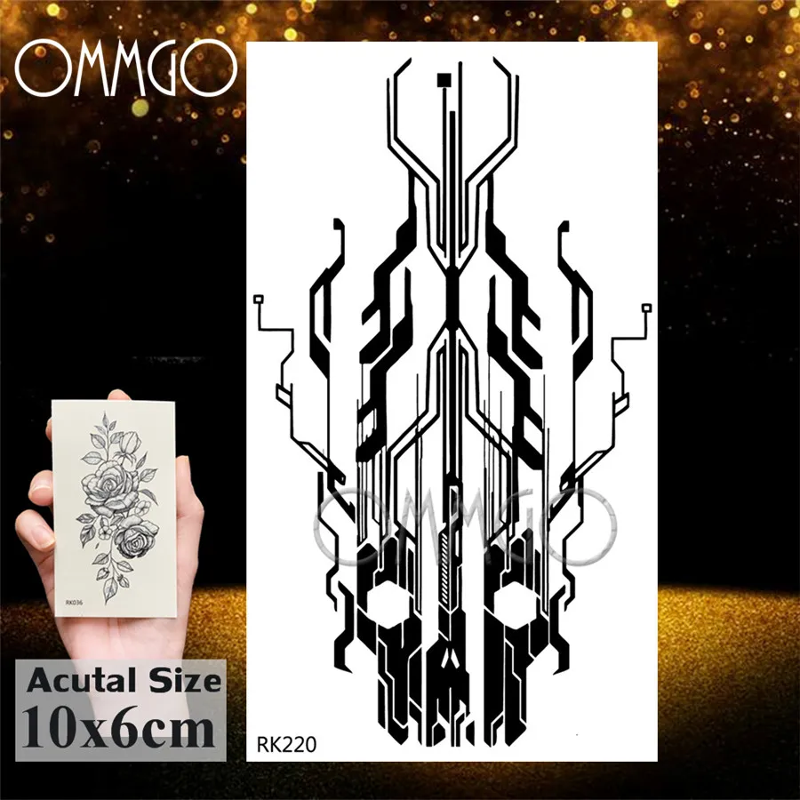 OMMGO Sexy Naked Girl Hot Temporary Tattoos Women Sticker Black Drawing Fake Tattoo Custom Tatoos Lips Body Art Arm Minimalist - Цвет: ORK220