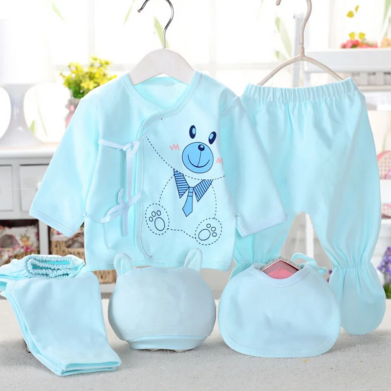 High quality Infant baby sets (5pcs/set) soft Newborn clothes set 100