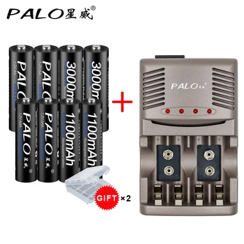 

Original Charger Smart Intelligent Battery Charger For AA/AAA/9V Battery NiCd NiMh+4pcs AA+4pcs AAA Rechargeable Batteries