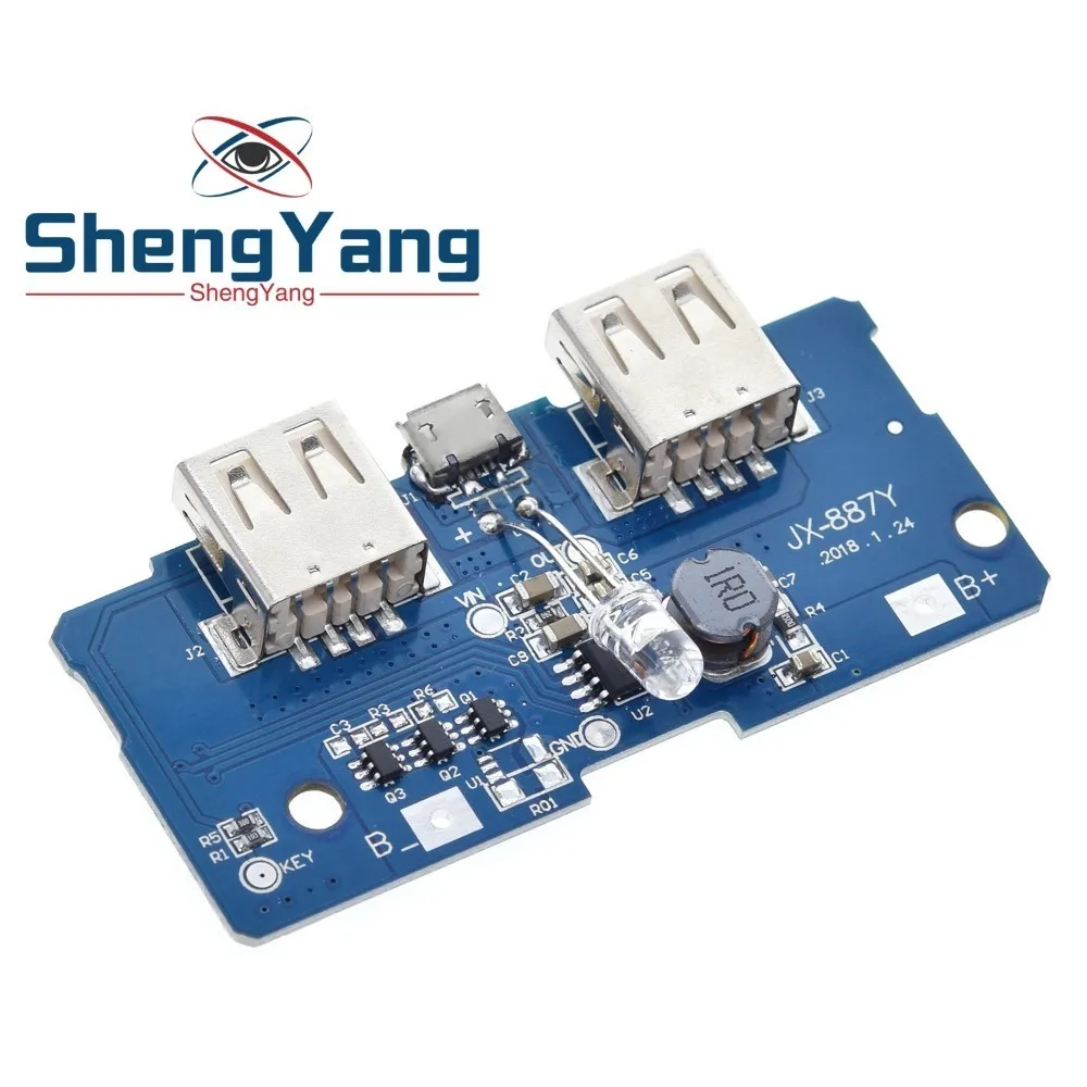 18650 Двойной Micro USB 3 7 в до 5 В 2A повышающий Мобильный Внешний аккумулятор DIY зарядное