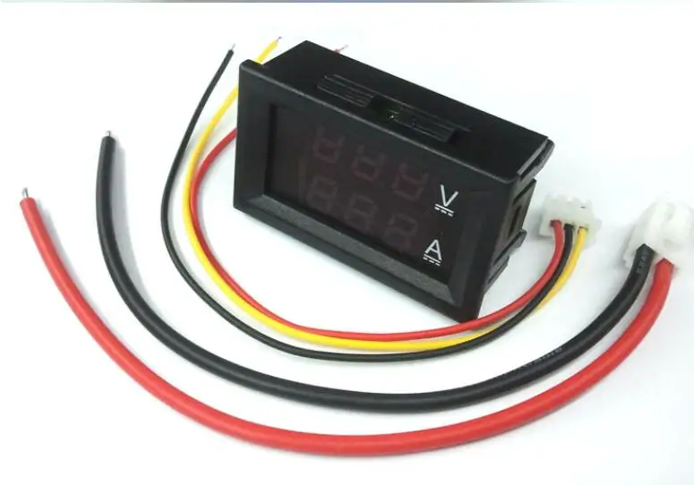 

0.28" DC 0-100V 10A Digital Voltmeter Ammeter Red + RED LED Dual Display Voltage Current Indicator Monitor Detector