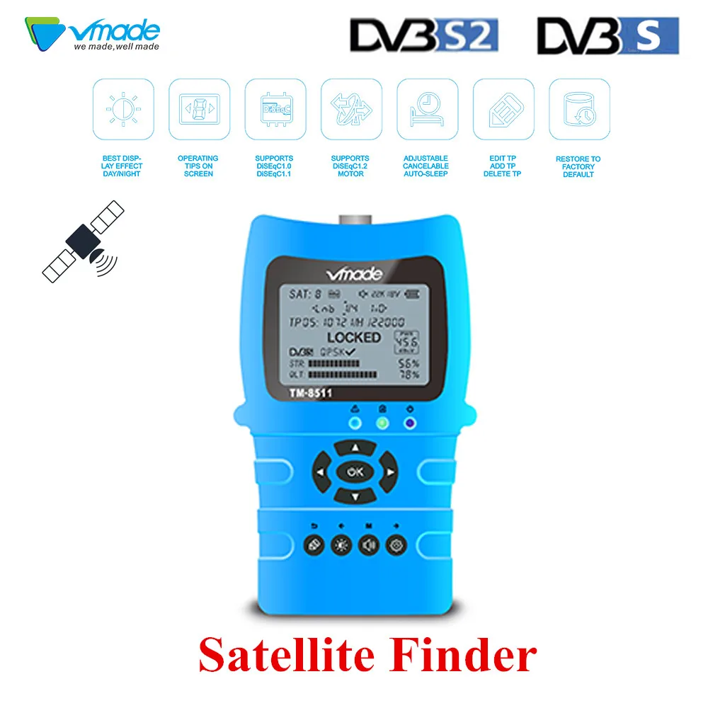 

Digital satellite finder Digital HD DVB-S2 High Definition Full DVB-S Receptor with 2.2 inch LCD Finder Meter pk WS-6916 v8 6933