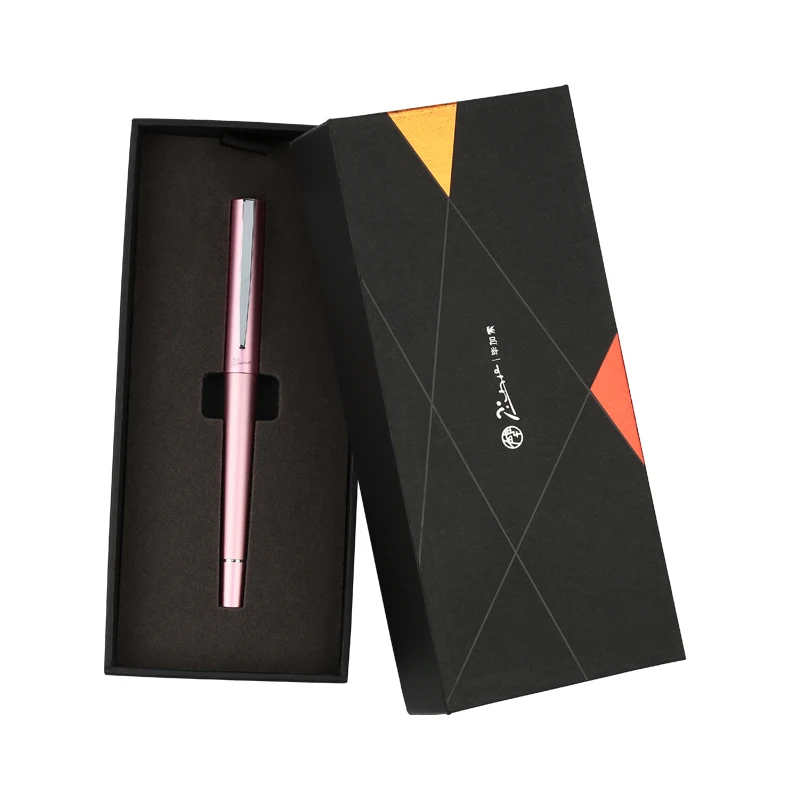 

Fine Nib Fountain Pens 0.5mm Metal Gift Pens with Case Silver Clip Pink Blue Brown Black Red Pen for Writing Business Gift