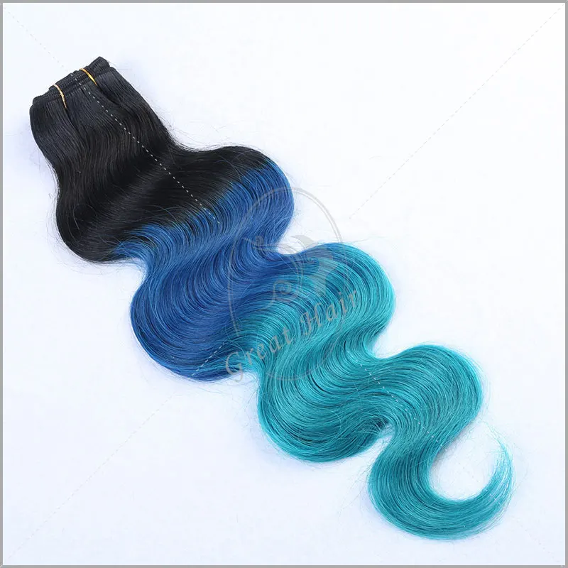 

Best Ombre Brazilian Virgin Hair 3 Pcs/lot 100% Human Hair Weave Blue Ombre 7A Brazilian Virgin Hair Body Wave Free Shipping