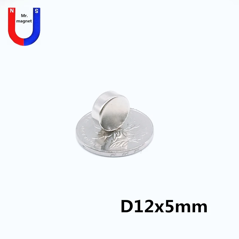 

500pcs 12 x 5 mm Wholesale 12x5 Disc Round Cylinder Strong Rare Earth Neodymium permanent Magnets 12*5 NEW Art Craft Connection