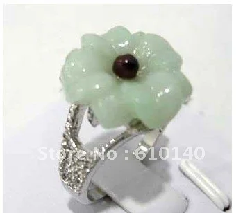 

6PC Fashion green Rose flower women's ring size 7# 8# 9#