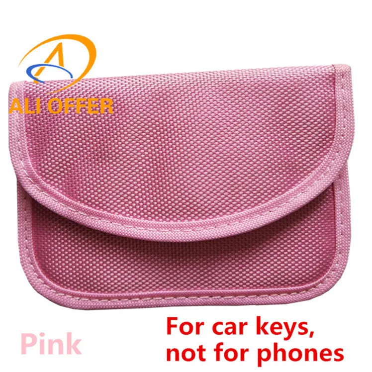 Автомобильный ключ, мобильный телефон, радиочастотная Блокировка сигнала, блокировщик помех, чехол, gps, защита от кражи автомобиля, защита от радиации, избегайте отбивания, сумка для конфиденциальности - Цвет: 3inch Nylon Pink