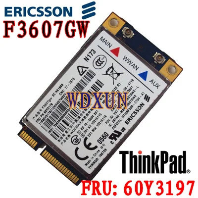 Разблокированный Eircsson F3607GW LENOVO Thinkpad F3607GW 3g gps HSPA WWAN Card 60Y3237 60Y3197
