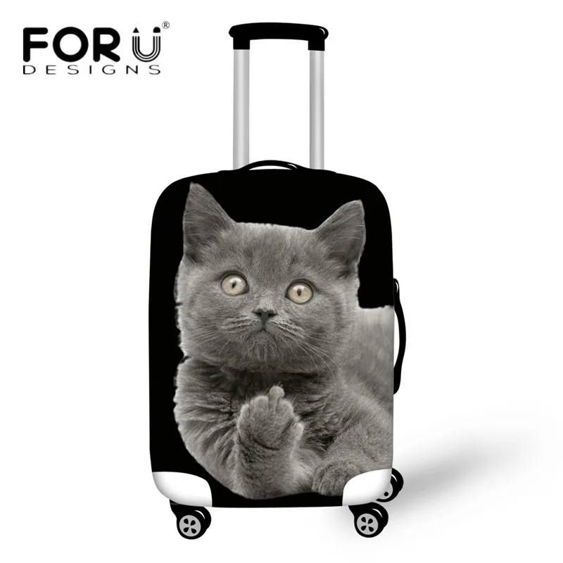 FORUDESIGNS/Эластичный Чемодан, Защитные Чехлы, средний палец, кошка, 3D принт, дорожный багажный чехол для 18-30 дюймов, сумка на колесиках