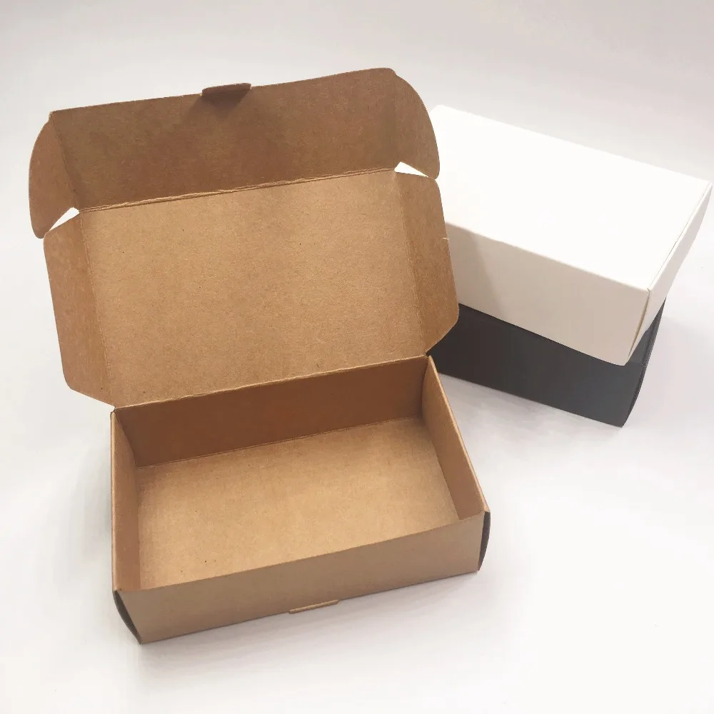24 шт крафт упаковочная коробка черная и коричневая футболка бумажная упаковочная коробка пустая белая подарочная картонная коробка Подарочная коробка ручной работы