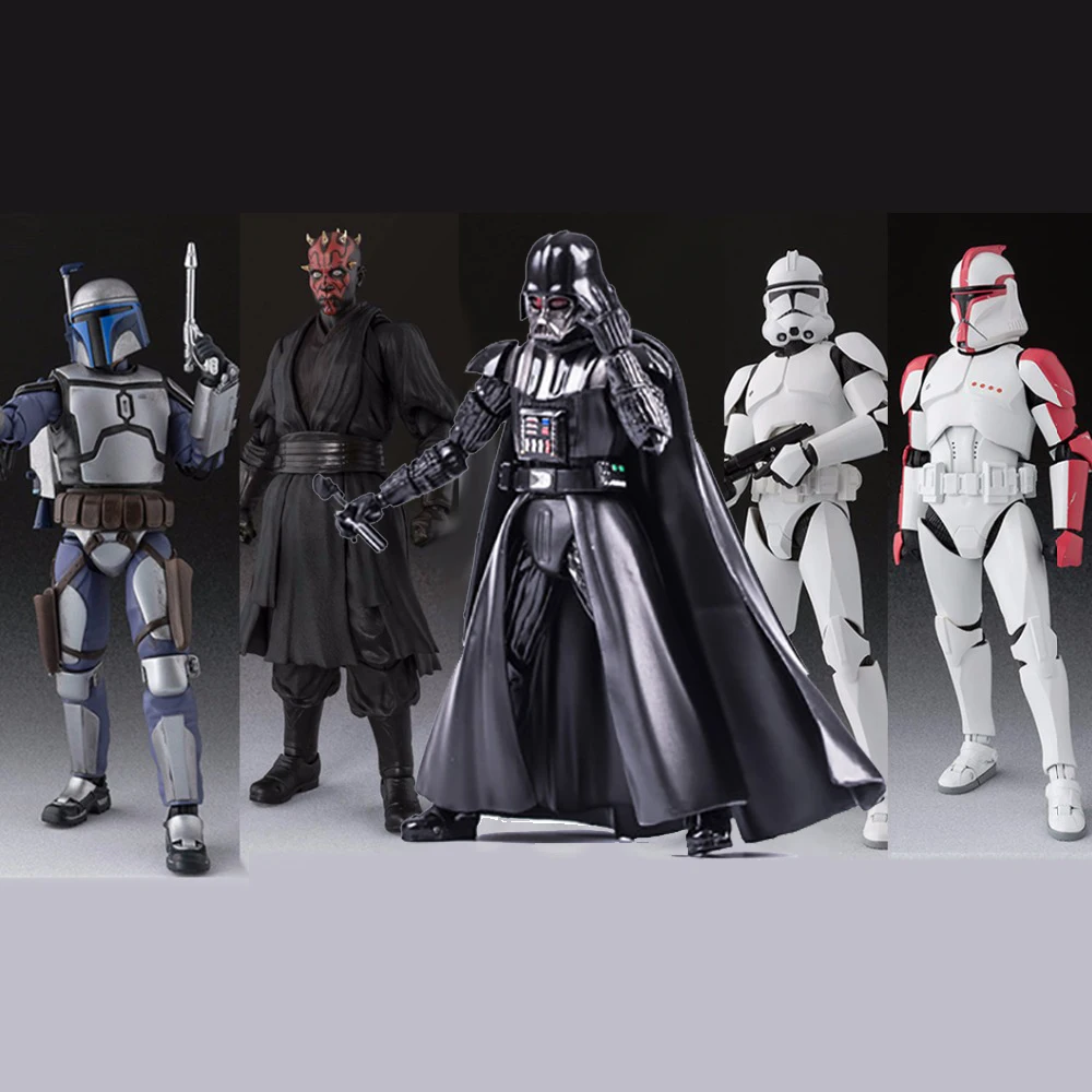 

SHF Star Wars Darth Vader Luke Skywalker Rogue K-2SO Darth Maul Jango Fetts Trooper Phase I II Action Figure