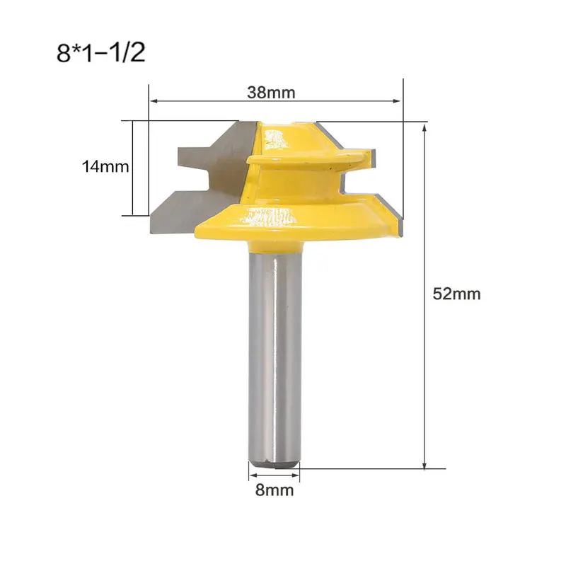 8 мм хвостовик 45 градусов Фрезерный резак инструмент соединение в УС с врезкой фрезерный станок для деревообработки сверла для деревянный кий сборочный инструмент