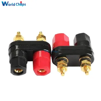 

2Pcs/Lot Connecter Banana Plug Gold Plate Red Black Connector Terminal Banana Plugs Binding Post in Wire Connectors 4MM