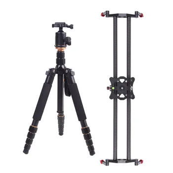 

80cm/2.6ft Carbon Fiber Track Dolly Slider Rail Stabilization System with Extendable Tripod with Ball Head for Canon Nikon Sony