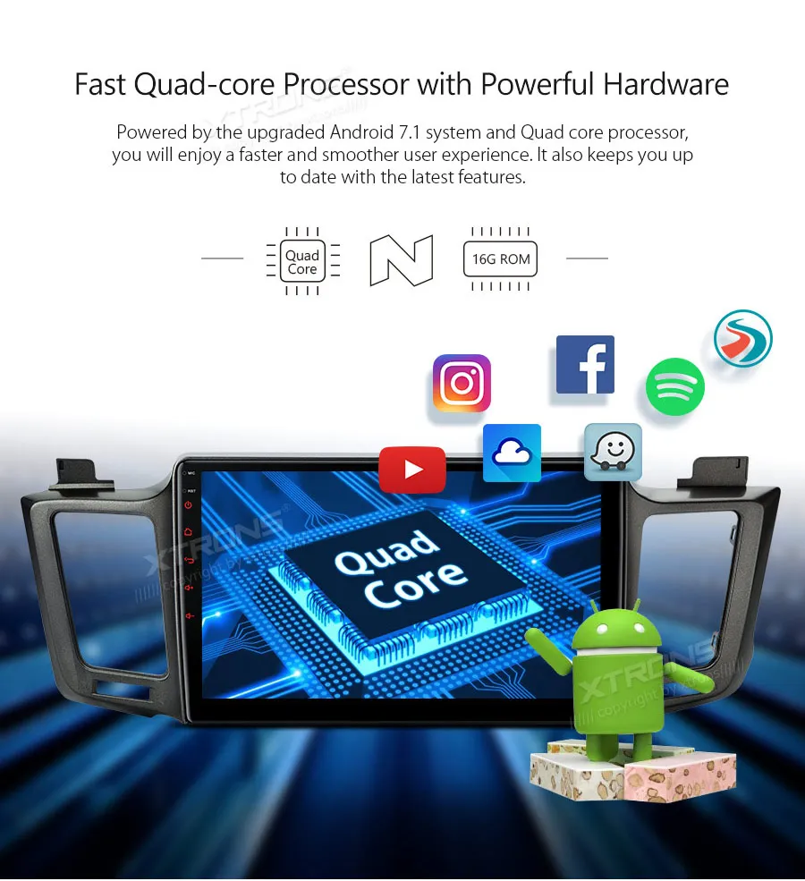 Perfect 10.1" Android 7.1 Car Stereo Radio Player RCA GPS Canbus DAB+ OBD WIFI NO DVD For Toyota RAV4 2013 2014 2015 2016 2017 4