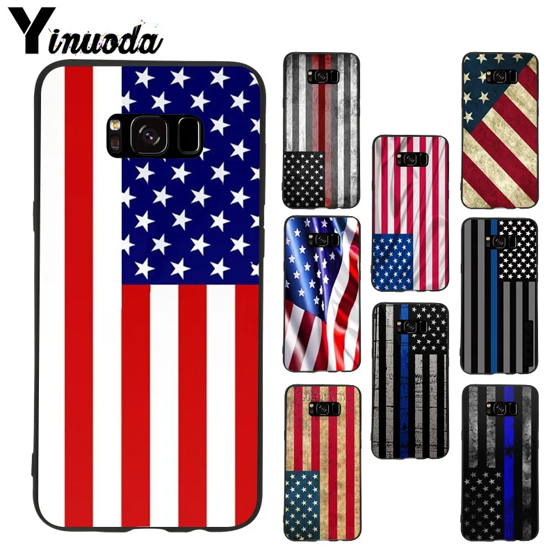 

Yinuoda American flag tpu Soft Phone Accessories Cover Case for samsung galaxy note 8 s7edge s6 s8 s9 plus case coque