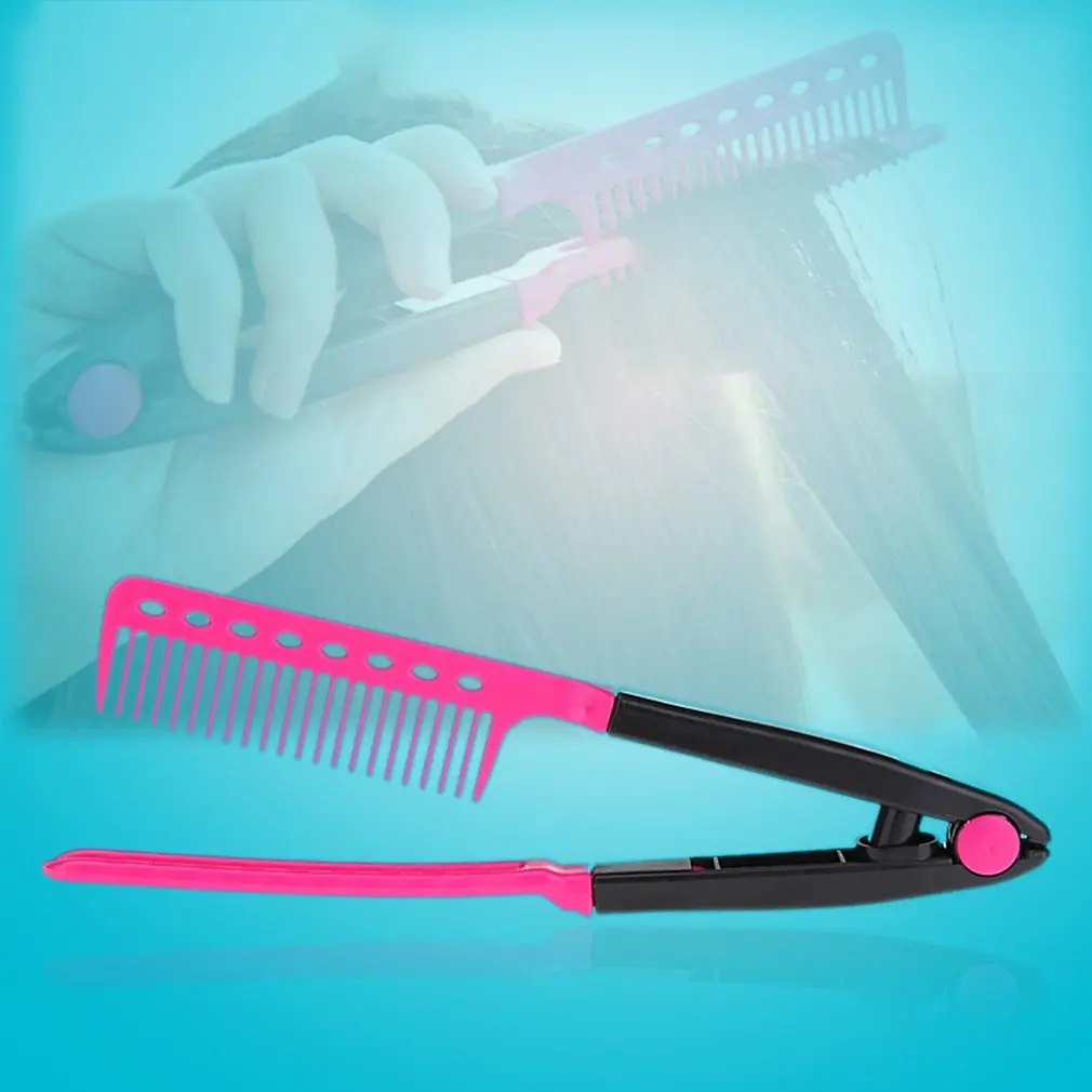 Модные V Тип волос Выпрямитель волос гребень DIY салон парикмахерская стрижка инструмент для укладки волос парикмахерское анти-статические гребни щетка