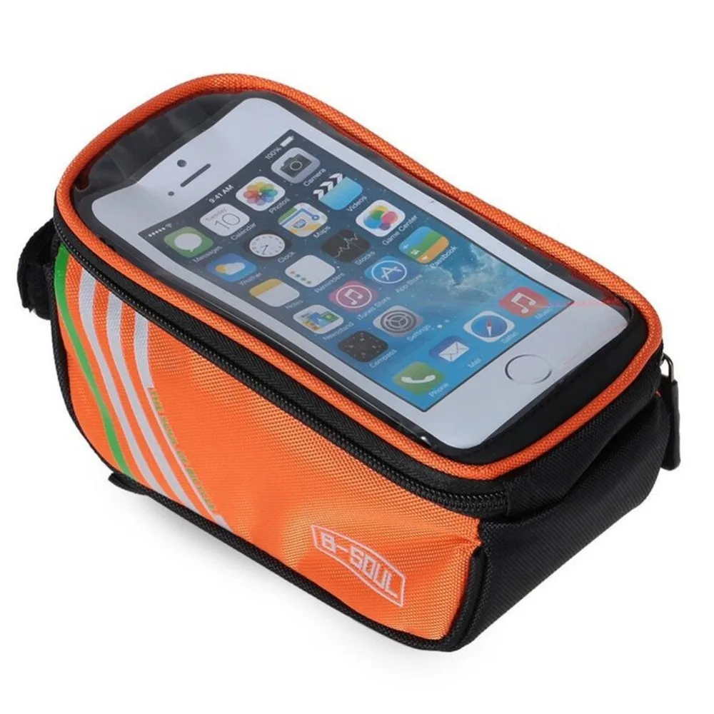 B-SOUL, 5,7 дюймов, сумка для велосипедного телефона с сенсорным экраном, MTB, велосипедная верхняя сумка, водонепроницаемая, велосипедная, передняя рамка, сумка для мобильного телефона