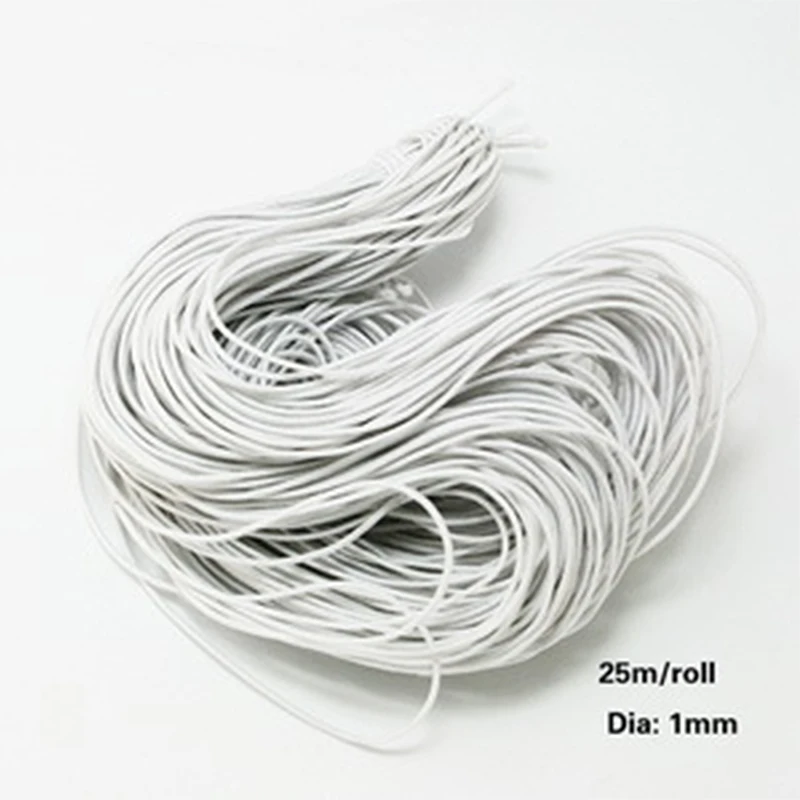 25 метров 1 мм бисер эластичный стрейч бисерный струнный ремешок веревка браслет из бисера эластичный браслет из бисера - Цвет: White