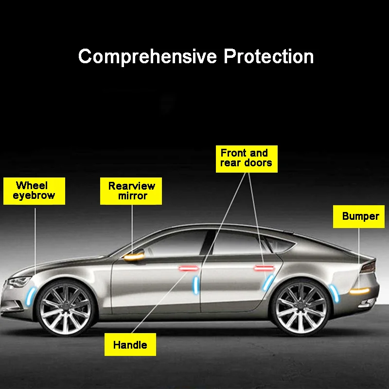 4 шт./компл. автотовары двери автомобиля Стикеры наклейка Предупреждение лента автомобильные отражающие наклейки со светоотражающими элементами автомобиля Стикеры с предохранителем и универсальным питанием-от источника переменного или постоянного тока