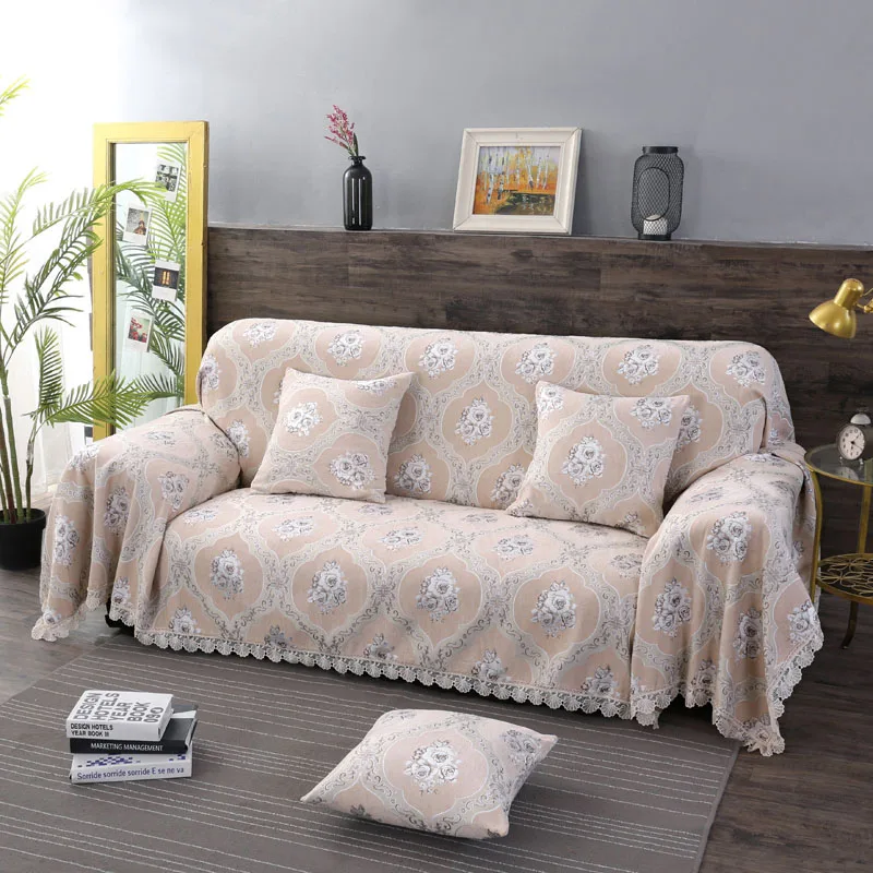 Fyjafon Sofa Cover Chenille Dustproof Sofa Cover Printed Couch Covers Multi-size Slipcover - Цвет: Color 6