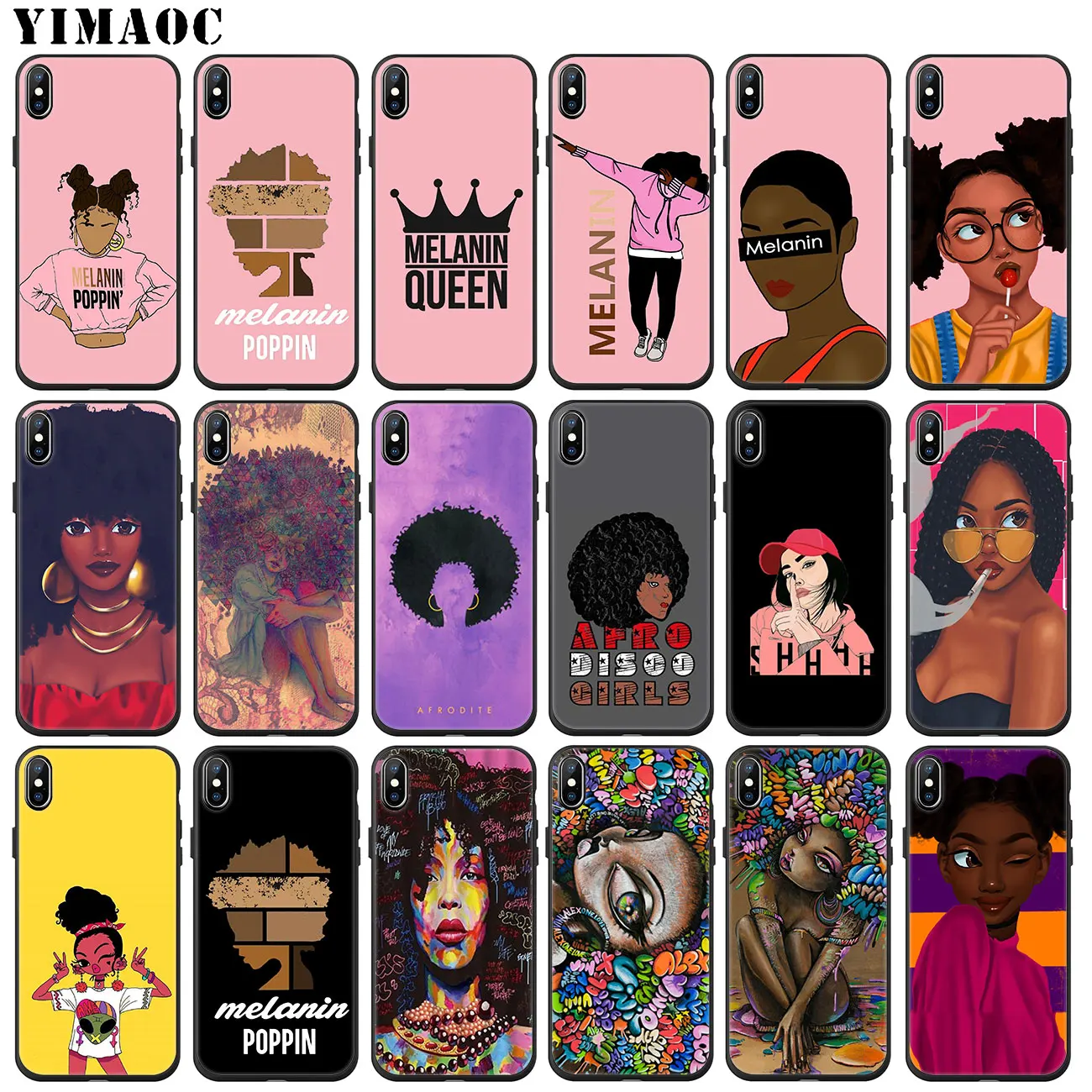 YIMAOC 2bunz меланин Poppin Aba афро девушки тонкий мягкий силиконовый чехол для iPhone 11 Pro XS