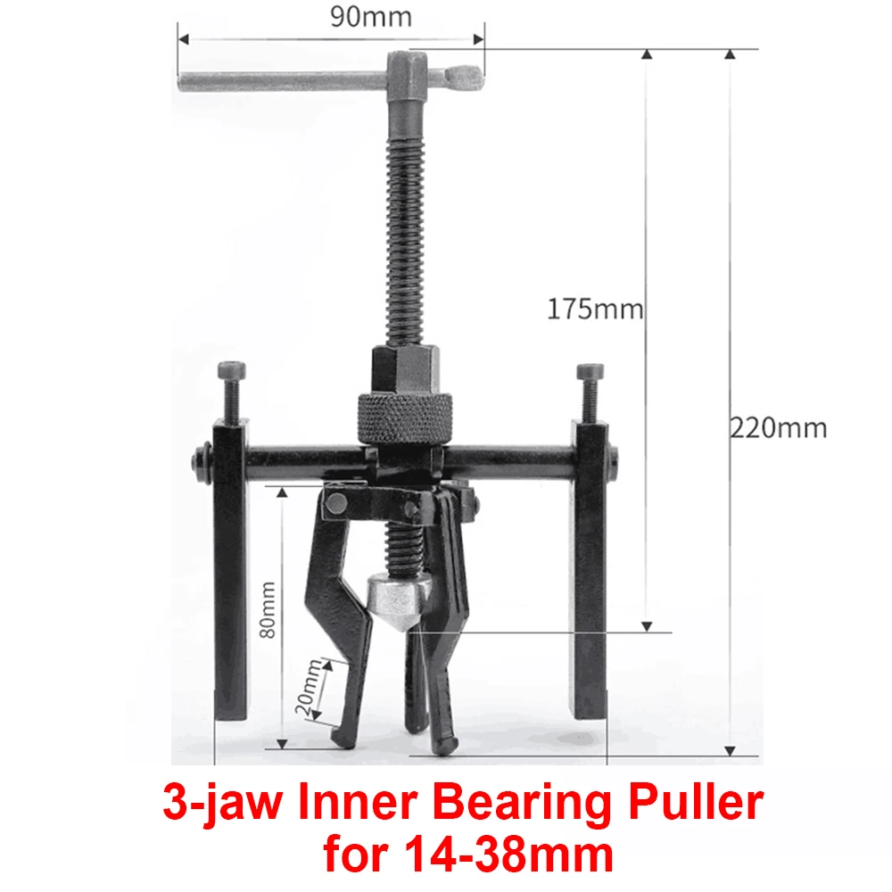 Weohoviy 3 Jaw Pilot Bearing Puller Inner Bearing Puller Gear Extractor Heavy Duty Automotive Machine 