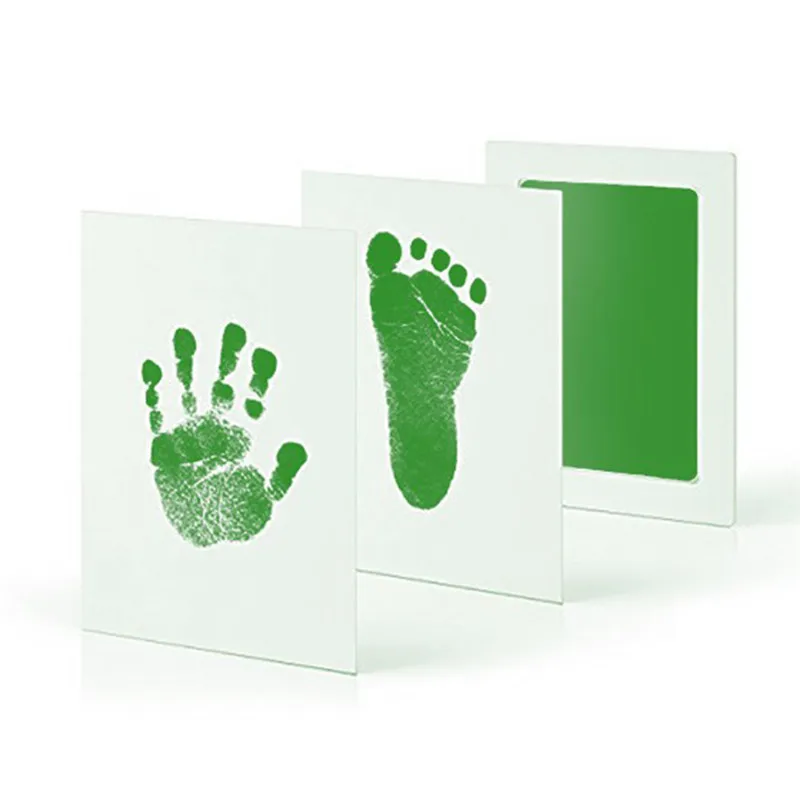 Shujin Baby Handprint отпечаток ноги нетоксичный новорожденный отпечаток руки Inkpad водяной знак Детские сувениры литье глиняные игрушки подарки - Цвет: Green