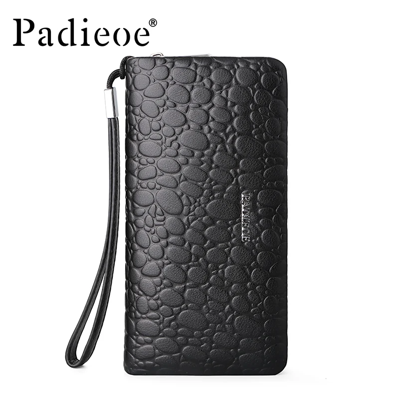 

Padieoe Luxury Wallet Male Genuine Leather Men Wallet Male Clutch Designer Long Money Wallet Card Holder Male Purse For Phone