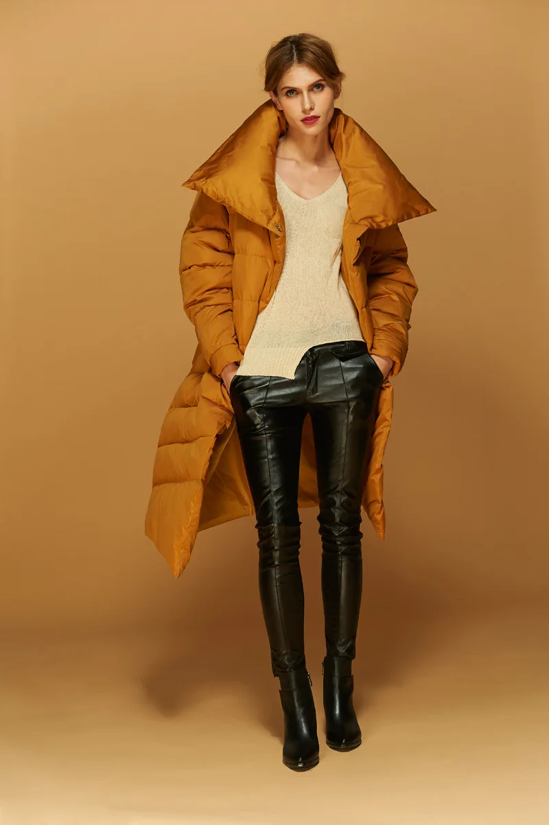 Зима Новое поступление, стильная женская пуховая куртка женские длинные утепленный теплый пуховик для женщин AF1288