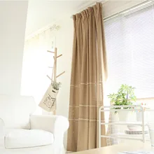 Japão Estilo Jacquard de Linho Marrom Sólido Faux Cortinas de Tule Cortinas Para Sala de estar Para O Quarto Cortinas Da Cozinha M-5489