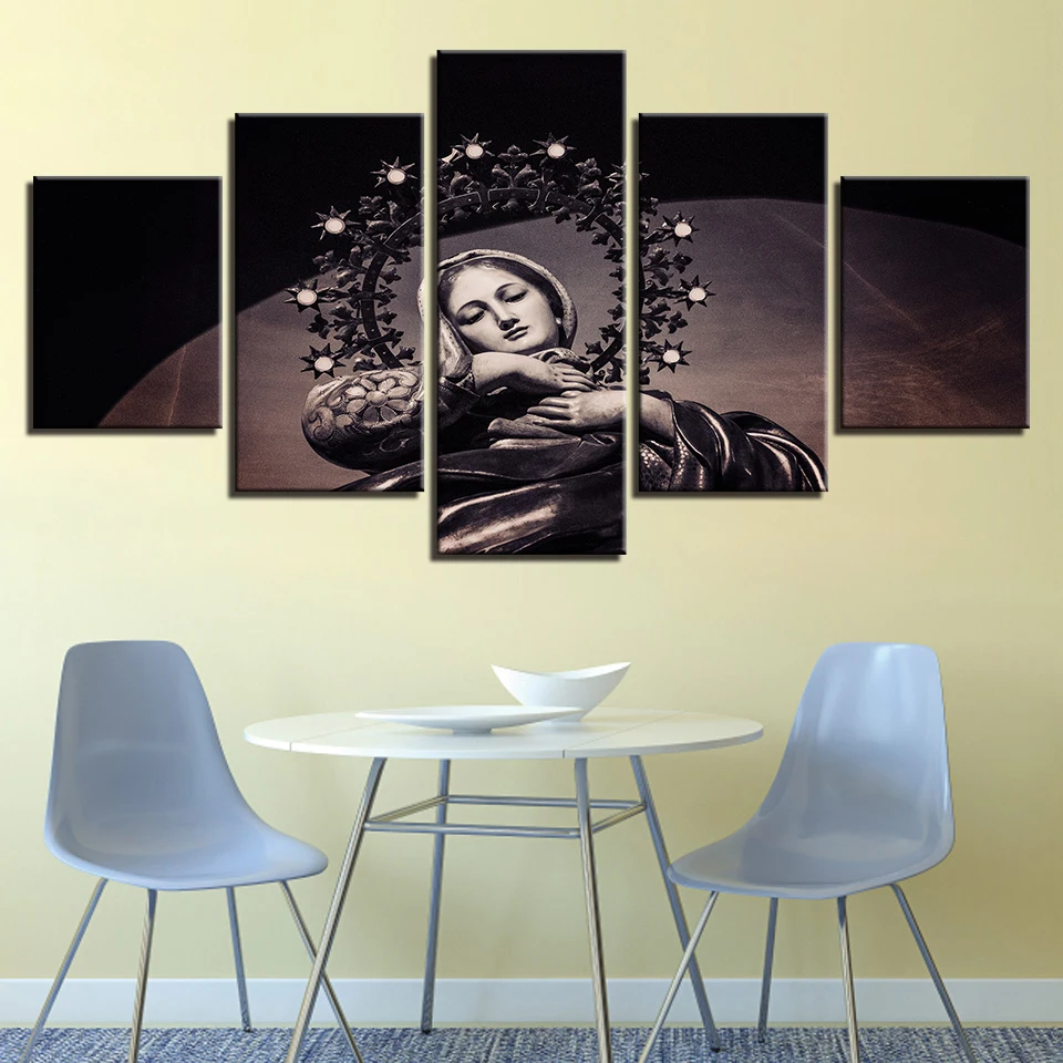 Холст для живописи Wall Art HD печатает домашний Декор 5 шт. Девы Марии панно Иисус