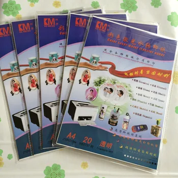 

A4 size (50 pieces/lot) clear/transparent color laser water transfer paper clear water decal