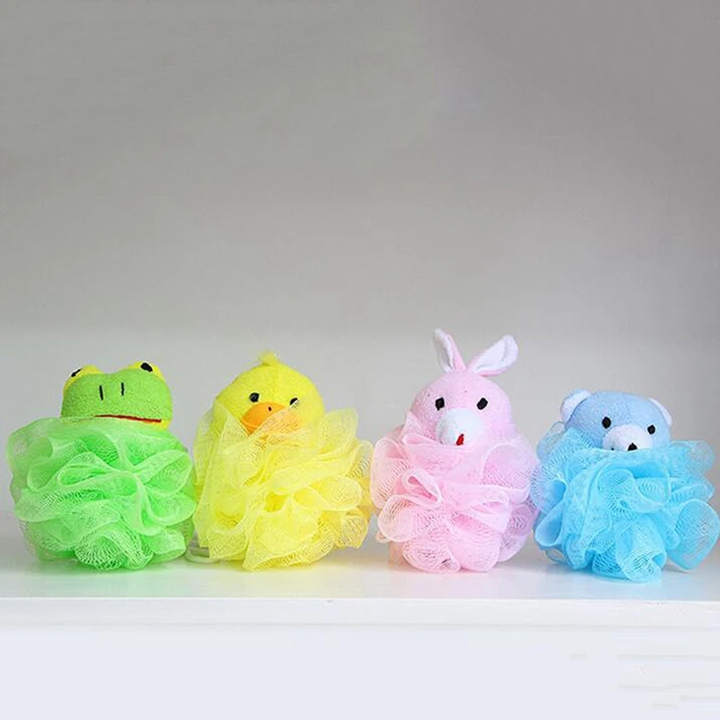 

4-Pack Soft Baby Bath Gloves Cute Cartoon Animal Duck/Dog/Rabbit/Frog Shape Body Wash Mitts For Newborn Toddler Kids Children
