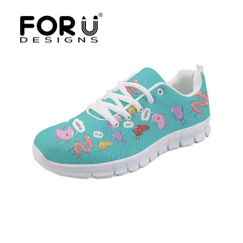 

FORUDESIGNS Cute Women Flats Shoes Casual Women's Sneakers Cartoon Printed Fashion High Quality Comfortable Ladies Shoes Woman