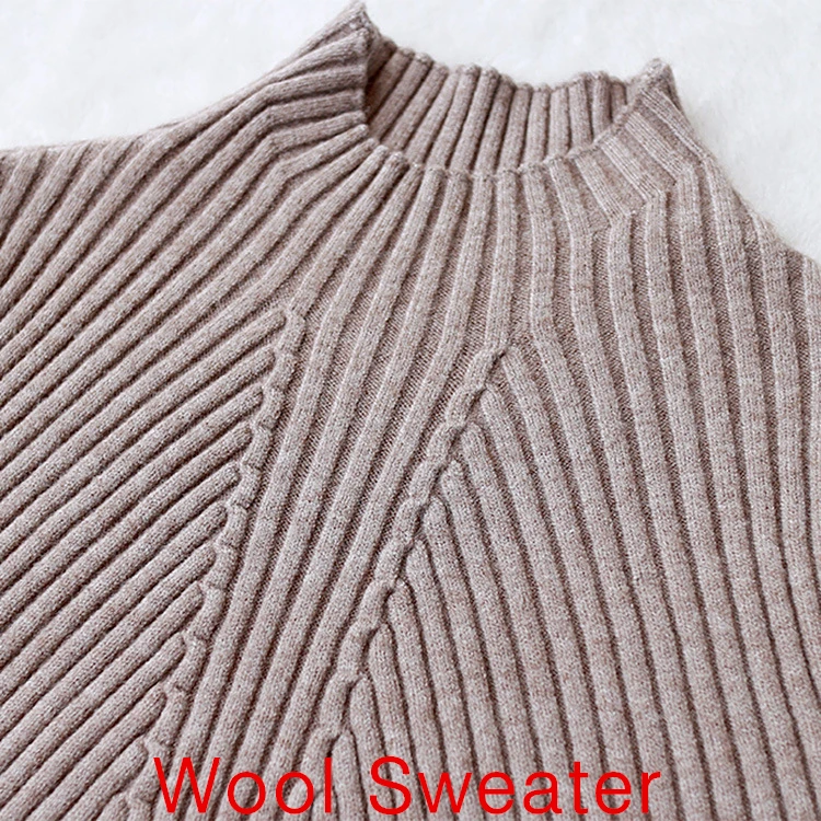 

fashion women turtleneck wool knitted sweater female knitted slim pullover girls all-match basic long-sleeve shirt clothing L951