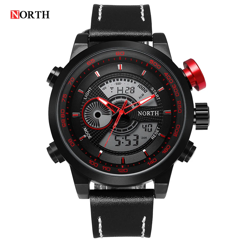 

Brand Logo Luxury Series Digital LED Leather Watch Date Alarm Men's Quartz Army Military Sport Watches clock relogio masculino